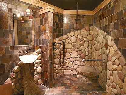 Каменный интерьер ванных комнат