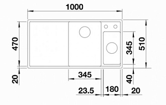 Мойки Axia III 6S (чаша слева), Серый беж   524660 (разделочная доска из безопасного стекла), 524650 (разделочный столик из ясеня)