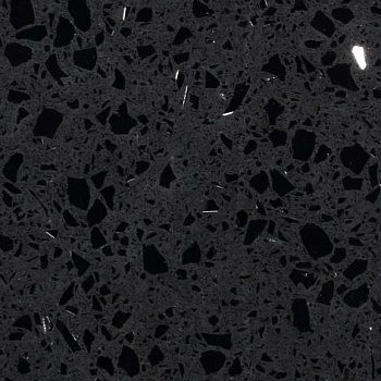 Черный кварцевый агломерат Black Jack Асент-кварц Премиум 9119